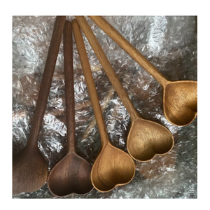 Cucharas de cocina de madera para hornear y mezclar, utensilios de madera de haya de mango largo Suministro a granel - Product Image 3