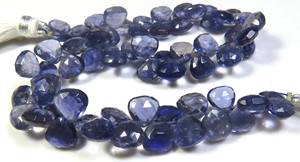 Cuentas de iolita natural en forma de corazón de 6-7 mm, cuentas facetadas de piedras preciosas, tira de 7.5 pulgadas, cuentas de iolita azul para bricolaje, cuentas de iolita pulida. - Product Image 3