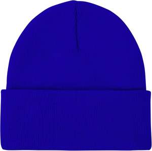 Chapeau d'hiver en tricot uni de qualité supérieure, unisexe, avec revers, en acrylique RPET, logo personnalisé - Product Image 4