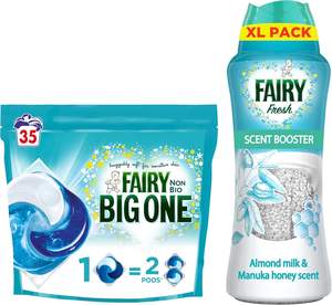 Lessive Fairy Non Bio en capsules, pack économique, The Big One PODS ®   Capsules liquides 35 lavages & rehausseur de parfum pour lessive 495g - Product Image 2