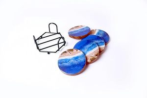 Amazing Wood <b>Epoxy</b> Dining <b>Table</b> Coaster High Quality Hand Beaded Work With Custom Floral Design Low Price Coaster for Christmas - Product Image 3