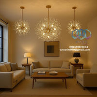 Lustre moderne de luxe en cristal design pissenlit éclairage décoratif élégant pour salon salle à manger EAU USA KSA Chine Bahreïn