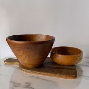 Bol en bois marron foncé de qualité supérieure pour salade de fruits secs servant des tailles personnalisées avec logo personnalisé technique poli - Product Image 1