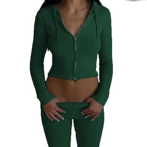 Chándal de calidad premium para mujer con sudadera con cremallera y pantalones con su chándal con logotipo personalizado - Product Image 4