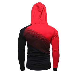 Sweats à capuche personnalisés pour hommes Pullover Color Block Fleece Long Sleeve Sublimation Sweatshirt Tops Capuche avec poche - Product Image 4