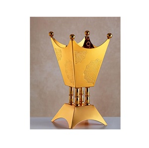 Porte-brûleur d'encens en métal doré et noir exclusif Diffuseur d'aromathérapie de parfum décoratif élégant pour la maison - Product Image 5