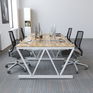 Escritorio Modular Industrial Moderno para Cuatro Personas con Patas de Acero en Forma de V, Requiere Ensamblaje (BNV68061) - Product Image 3