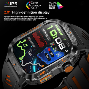 นาฬิกาสมาร์ทวอทช์กีฬา หน้าจอ TFT 2.01 นิ้ว พร้อม GPS เข็มทิศ เครื่องนับก้าว กันน้ำ 3ATM สายรัดข้อมือแบบ Unisex ตัวเรือนโลหะผสม - Product Image 6