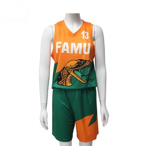 Ensemble de maillots de basket-ball respirants à séchage rapide 100% polyester sans manches, vêtements de sport, maillots de basket-ball universitaires pour l'entraînement - Product Image 2