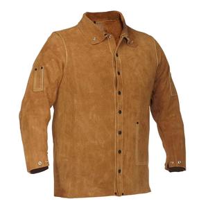 Traje de soldadura de cuero dividido resistente al calor de manga larga Chaquetas y pantalones de trabajo de seguridad con alta protección - Product Image 1