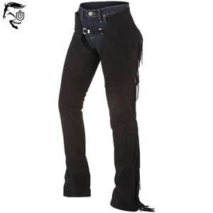 Chaps en cuir véritable noir de haute qualité pour hommes, motards, motocyclistes - Product Image 4