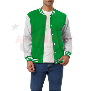 High Quality Winter Men's Varsity Jacket with Genuine Leather Stand Collar Breathable Design-New Arrival Trending Wholesale - Product Image 1