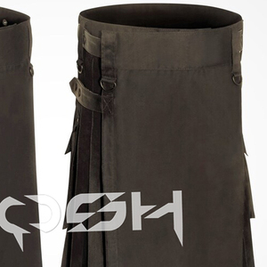 Personalizado Hombres Escocés Verde Algodón Deporte Cargo Kilt con Bolsillos Laterales Moda Utilidad Kilt Proveedor De Pakistán - Product Image 4
