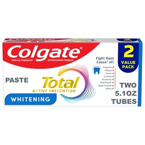 Pasta de Dientes Blanqueadora Colgate Total Active Prevention, Paquete de 2 Unidades de 5.1 Oz Cada Una - Product Image 1