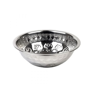 Bol de service rond élégant en acier inoxydable, parfait pour la présentation de fruits, les chips, les collations et la décoration de table - Product Image 6