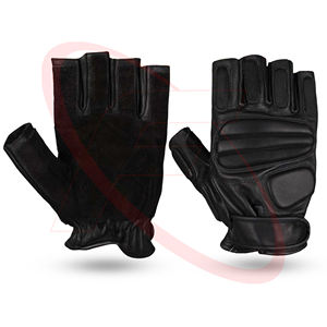 Gants tactiques demi-doigt fabriqués en cuir de vachette Eva rembourré Protection des doigts Gants de sécurité en cuir du Pakistan - Product Image 1