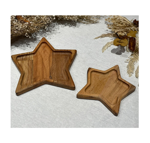 Plateau en bois en forme d'étoile, différentes tailles, plateau en bois d'acacia naturel, plateau à fromage, plateau à dessert, plateau à thé - Product Image 3