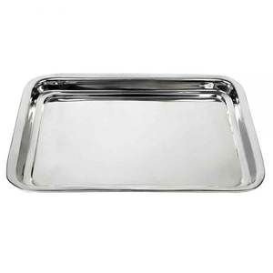 Design moderne Plat de service élégant pour la décoration intérieure de la cuisine Plateau de service rectangulaire en métal couleur argent Vaisselle et assiettes - Product Image 1