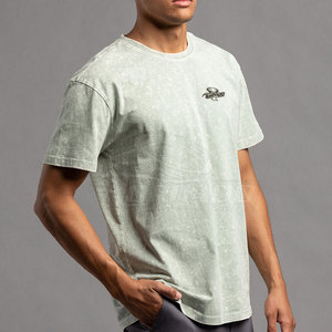 เสื้อยืดแขนสั้นสำหรับผู้ชายซักด้วยกรดสินค้ามาใหม่สั่งทำทำจากวัสดุโพลีเอสเตอร์/ ผ้าฝ้าย - Product Image 3