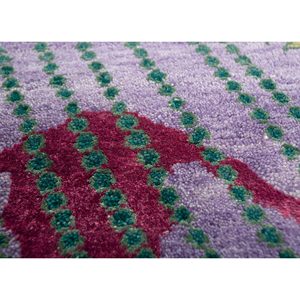 Alfombras Anudadas a Mano de Lana y Seda de Bambú con Patrón Geométrico Manchaha, Rosa y Morado para Uso Doméstico-Les-2010 - Product Image 3
