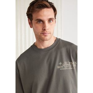 Camiseta de Algodón Orgánico de Cuello Redondo y Manga Corta para Hombre GRIMELANGE Colibri con Estampado Delantero y Trasero - Product Image 4