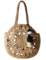 Tas Selempang Rajut Jute Ramah Lingkungan Buatan Tangan 2025 dengan Rumbai untuk Wanita, Tas Bahu Crochet Boho oleh Pemasok Tyntra India