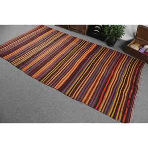 Tapis turc vintage 4,3x8,1 pieds, tapis oriental rouge Kilim - Product Image 4