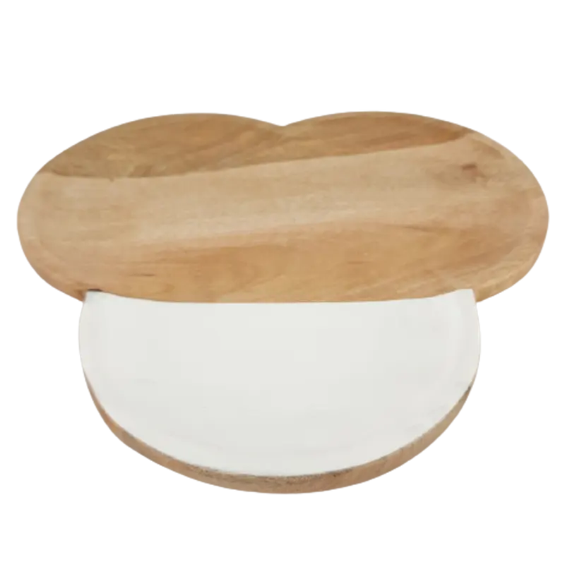 서빙 및 장식용 미키 마우스 머리 모양 나무 쟁반을위한 벌크 반 흰색 및 자연 색상 대형 접시 및 플래터