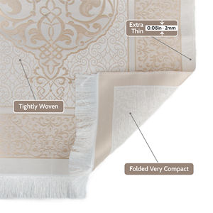 Set de Regalo de Oración Yaseen Beige, Alfombra de Oración, Tasbih, Gorro Kufi y Libro de Yaseen en Bolsa Shantung, Regalo Perfecto para el Día del Padre y para el Novio - Product Image 6