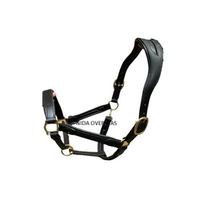 NIDA Haute Qualité Cuir Cheval Bride Anatomique Web Halter Corde Plomb Légume Doux Anglais Selle Style Durable - Product Image 1