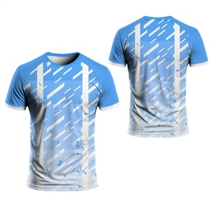 Camiseta con estampado de rayas degradadas transpirables de punto a la moda para hombre, deportes informales - Product Image 4