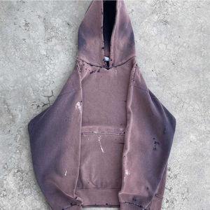 Sweat à capuche vierge personnalisé lavé à l'acide Vintage Wash Sun Faded Sweatshirts à capuche en coton lourd avec impression personnalisée pour hommes - Product Image 5