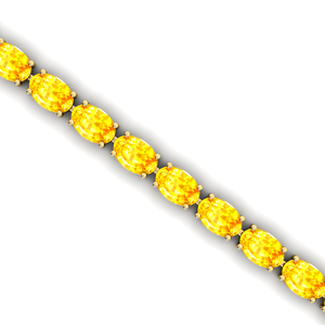 Venta caliente Diseño de tendencia Pulsera de tenis para mujer Forma ovalada geométrica Zafiro amarillo brillante Iced Out Pulseras DE TENIS RTS - Product Image 2