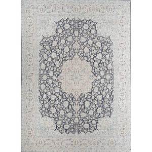 Tapis en laine noués à la main gris et noir vintage Pae-4055 pour la décoration de la maison - Product Image 1
