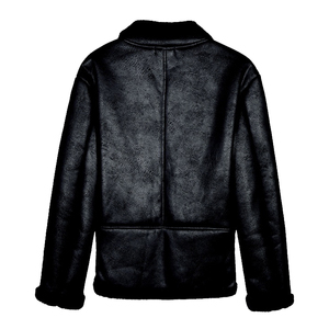 Chaqueta de Cuero Genuino Premium para Hombre, Corte Ajustado, Estilo Motero, Abrigo de Invierno, Ropa de Calle, Prenda Exterior Sostenible con Cierre Impermeable - Product Image 2