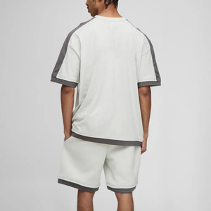 Wholesale Summer casual wear 100% cotton man Loose fit 2 piece Set breathable Short <b>Sleeve</b> T Shirt & Shorts Set for Men's - Product Image 5