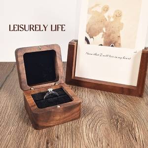 <b>Wholesale</b> Portable Travel <b>Small</b> <b>Black</b> Walnut Wood Jewelry Organizer Storage <b>Box</b> for Earrings Necklaces Rings Bracelets - Product Image 4