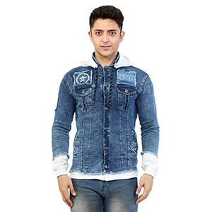 High Quality Men's <b>Plus</b> <b>Size</b> <b>Waterproof</b> Breathable Winter <b>Jacket</b> Customizable OEM Knitted Fabric Pigment Washed Denim Button - Product Image 2