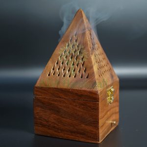 Sartén de incienso de latón con mango de madera y sartén para fumar superior de latón con mango de madera y tapa Ash Catcher Creative Look - Product Image 2