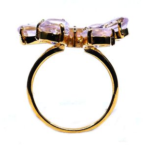 925 Sterling Silver Rose <b>Quartz</b> <b>Ring</b> Classic Style Gold Plated for Weddings - Product Image 4