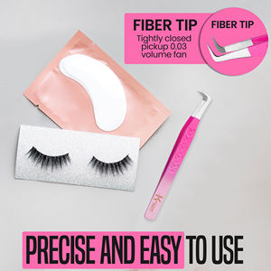 Eyelash Extension Tweezers, KHADMI IMPEX Fiber Tip lash Straight and Curved And Volume Eye Lash Tweezers for Extensions Black - Product Image 4