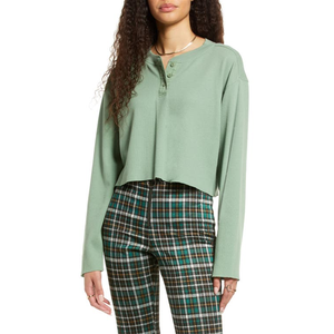 Maglia Termica Henley BP in Misto Cotone Verde Hedge, Taglia Large, per la Stagione Invernale - Product Image 1