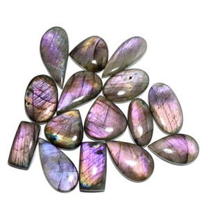 15 pièces de pierres précieuses en vrac de labradorite de feu violet naturel forme de mélange de cabochon lisse avec des tailles uniques pour la fabrication de bijoux - Product Image 4