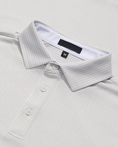 Golf pour hommes de performance intemporelle pour polos tissu spandex en polyester extensible dans les 4 sens à rayures classiques anti-microbiennes au Vietnam - Product Image 3