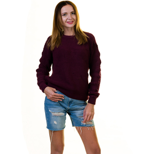 Burgundy Winter Casual <b>Long</b> Sleeve Womens Sweater <b>Dress</b> 2024 Clothing Agile Supply Chains Plain Premium FEDEX Computer Knitted - Product Image 1