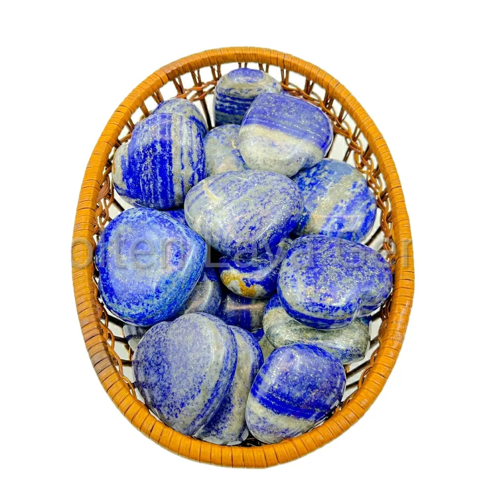 Batu Permata Alami Berbentuk Hati Batu Lazuli Kristal Cinta Grosir Banyak Penyembuhan Chakra Kuarsa Reiki Item Dekoratif Rumah