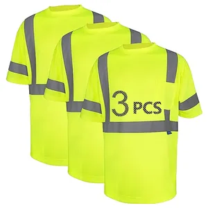 T Shirt Yellow Orange Mesh Pvc Logo Fabric Color Moq Hi Vis T-shirt Hi Vis Workwear Wholesale Price