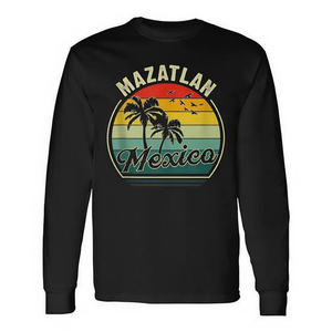 Vintage Mazatlan Beach Mexico <b>Top</b> <b>Summer</b> Vacation Sunset Palm Tank <b>Long</b> Sleeve T-Shirt-Promotional Item - Product Image 2
