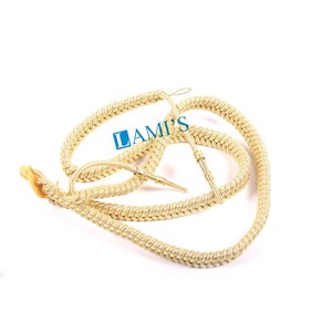 OEM Gold Bullion Wire <b>Braided</b> Aiguillette Customized Uniform Shoulder <b>Cord</b> Wholesale Bullion Wire Uniform Aiguillettes Cords - Product Image 3