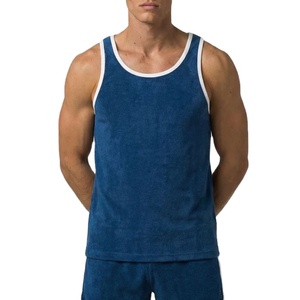 Camiseta sin mangas de algodón de rizo de color liso, diseño personalizado OEM, de secado rápido, tejido para culturismo, ideal para verano. - Product Image 1